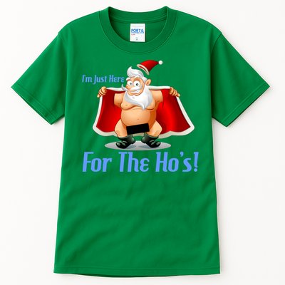 Funny Santa Nude Censored Just Here For The Ho's Tall T-Shirt