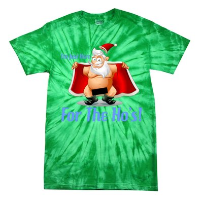 Funny Santa Nude Censored Just Here For The Ho's Tie-Dye T-Shirt