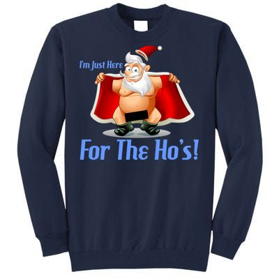 Funny Santa Nude Censored Just Here For The Ho's Tall Sweatshirt