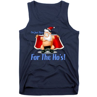 Funny Santa Nude Censored Just Here For The Ho's Tank Top