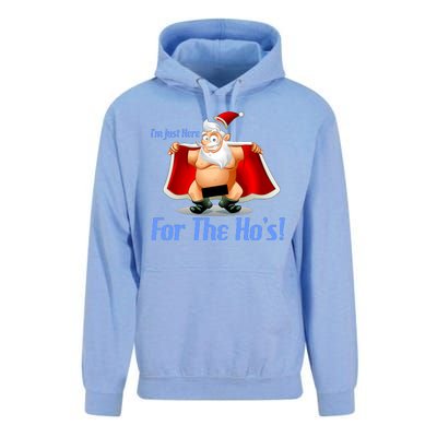 Funny Santa Nude Censored Just Here For The Ho's Unisex Surf Hoodie