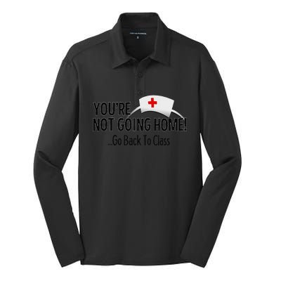 Funny School Nurse Nurses Day Appreciation Week Gift Idea Silk Touch Performance Long Sleeve Polo