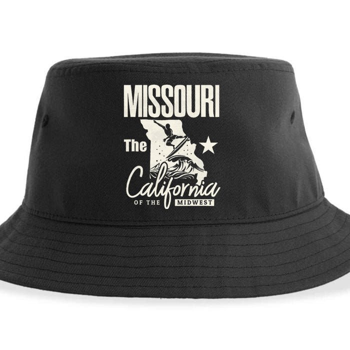 Funny State Of Missouri The California Of The Midwest Sustainable Bucket Hat