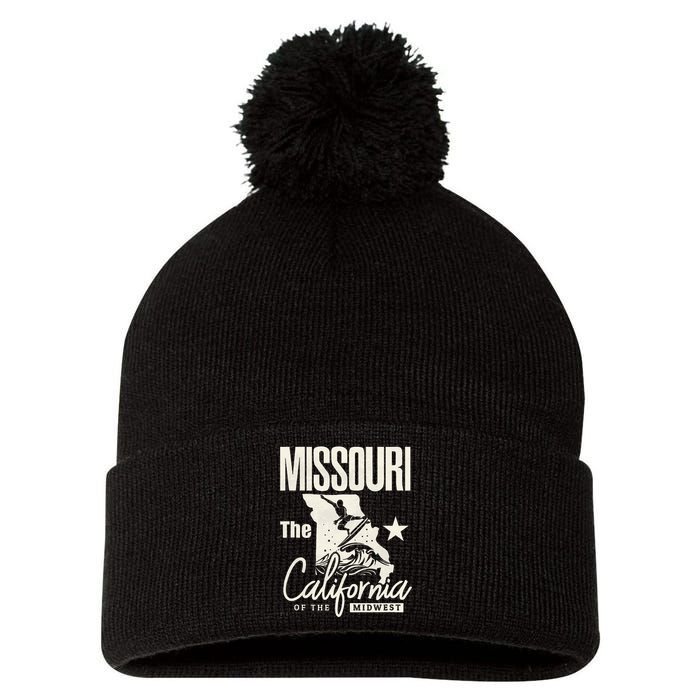 Funny State Of Missouri The California Of The Midwest Pom Pom 12in Knit Beanie