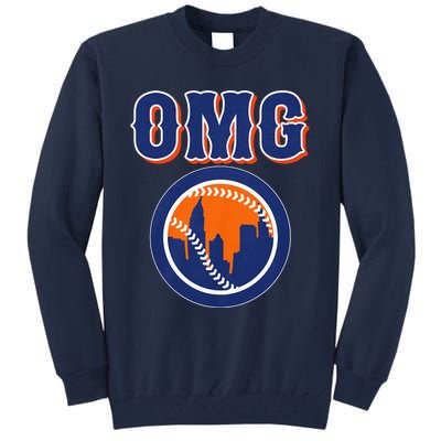 Funny Says Omg Baseball Lovers Omg Baseball Tall Sweatshirt