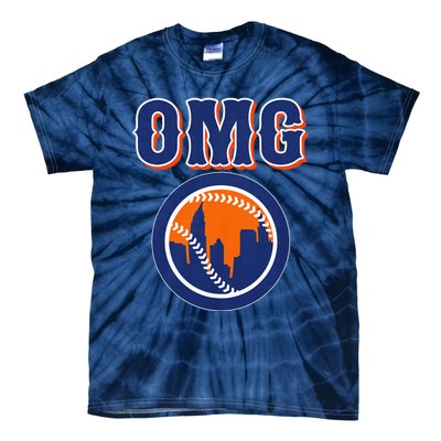 Funny Says Omg Baseball Lovers Omg Baseball Tie-Dye T-Shirt