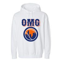 Funny Says Omg Baseball Lovers Omg Baseball Garment-Dyed Fleece Hoodie