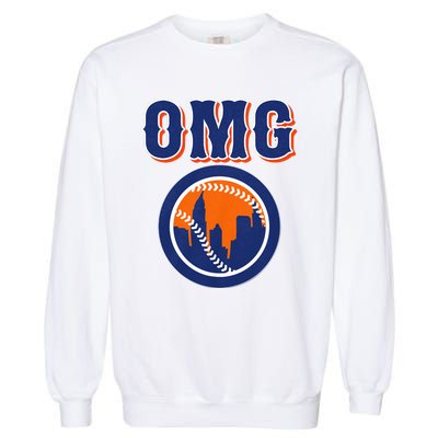 Funny Says Omg Baseball Lovers Omg Baseball Garment-Dyed Sweatshirt