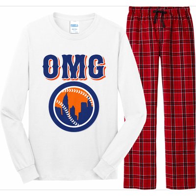 Funny Says Omg Baseball Lovers Omg Baseball Long Sleeve Pajama Set