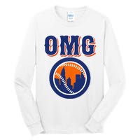 Funny Says Omg Baseball Lovers Omg Baseball Tall Long Sleeve T-Shirt