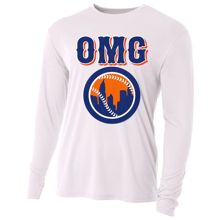 Funny Says Omg Baseball Lovers Omg Baseball Cooling Performance Long Sleeve Crew