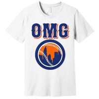 Funny Says Omg Baseball Lovers Omg Baseball Premium T-Shirt