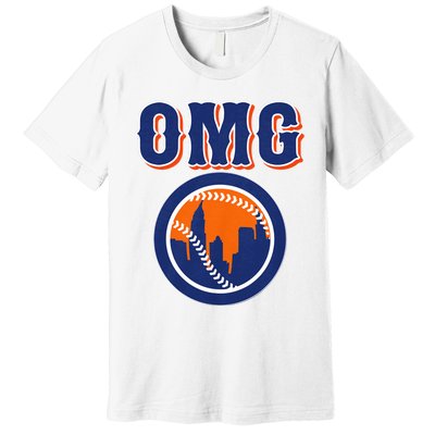 Funny Says Omg Baseball Lovers Omg Baseball Premium T-Shirt