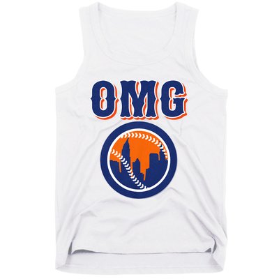 Funny Says Omg Baseball Lovers Omg Baseball Tank Top