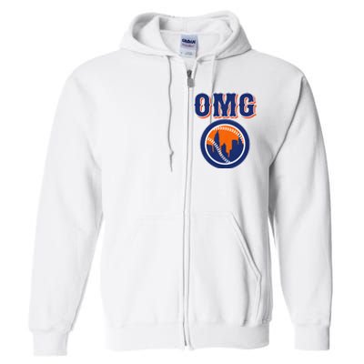 Funny Says Omg Baseball Lovers Omg Baseball Full Zip Hoodie