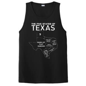 Five States Of Texas Funny Maps Of Dallas Houston Austin PosiCharge Competitor Tank