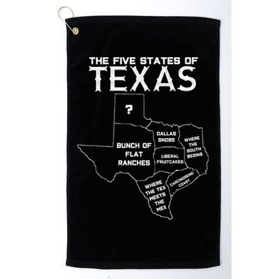 Five States Of Texas Funny Maps Of Dallas Houston Austin Golf Towel