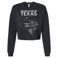 Five States Of Texas Funny Maps Of Dallas Houston Austin Cropped Pullover Crew