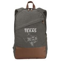 Five States Of Texas Funny Maps Of Dallas Houston Austin Cotton Canvas Backpack