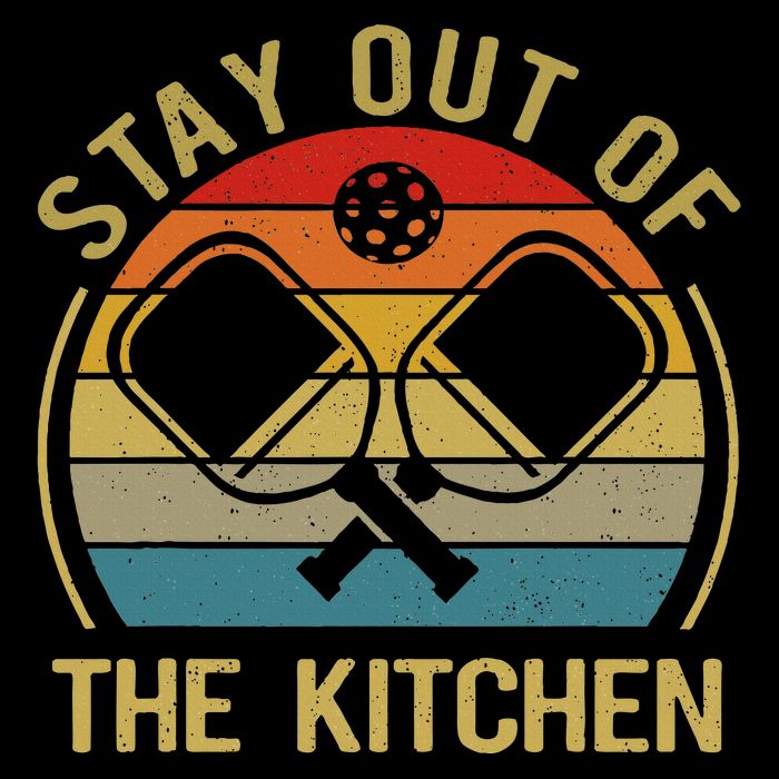 Funny Stay Out Of The Kitchen Pickleball Dad Mom Drawstring Bag
