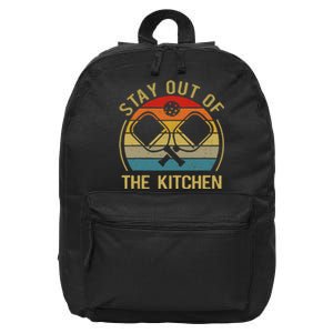 Funny Stay Out Of The Kitchen Pickleball Dad Mom 16 in Basic Backpack