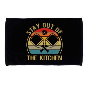 Funny Stay Out Of The Kitchen Pickleball Dad Mom Microfiber Hand Towel