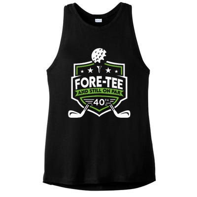 Foretee Still On Par 40th Golf Birthday Ladies PosiCharge Tri-Blend Wicking Tank