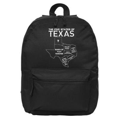 Five States Of Texas Funny Maps Of Dallas Houston Austin 16 in Basic Backpack