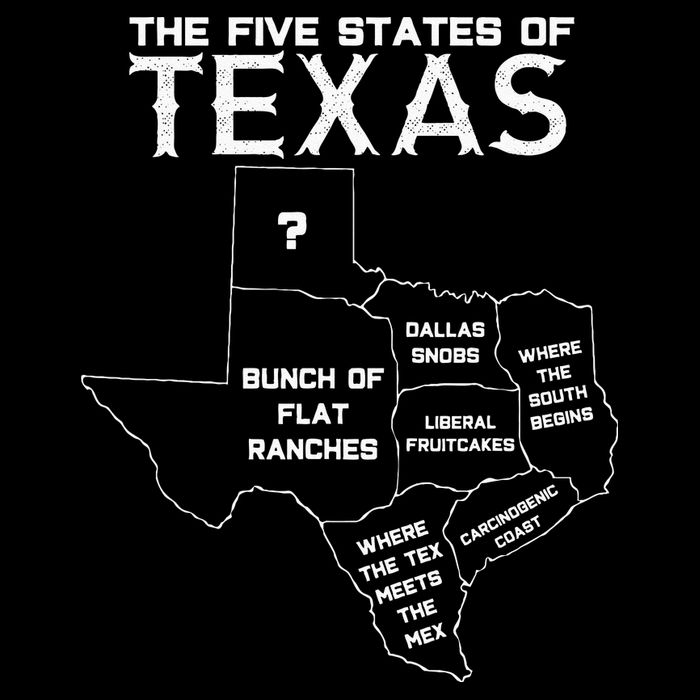 Five States Of Texas Funny Maps Of Dallas Houston Austin 16 in Basic Backpack