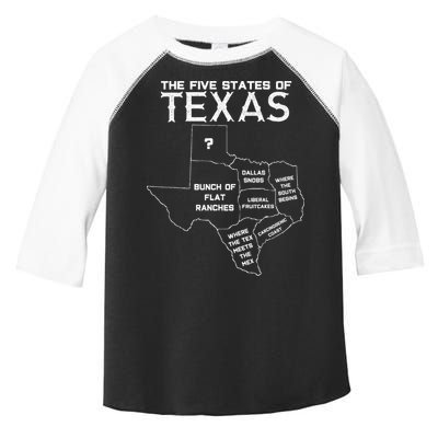 Five States Of Texas Funny Maps Of Dallas Houston Austin Toddler Fine Jersey T-Shirt