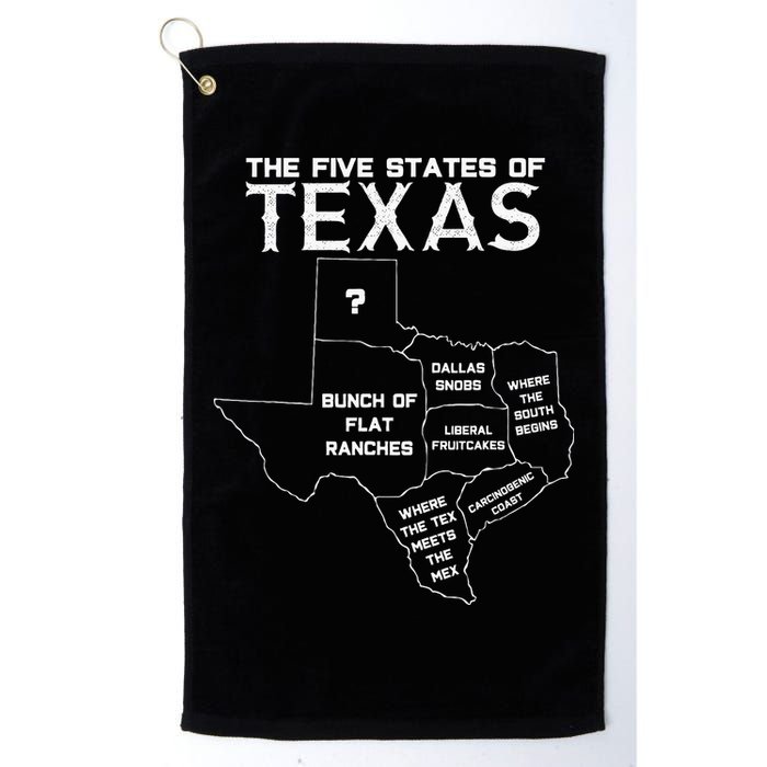 Five States Of Texas Funny Maps Of Dallas Houston Austin Golf Towel