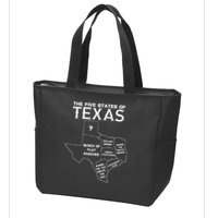 Five States Of Texas Funny Maps Of Dallas Houston Austin Zip Tote Bag