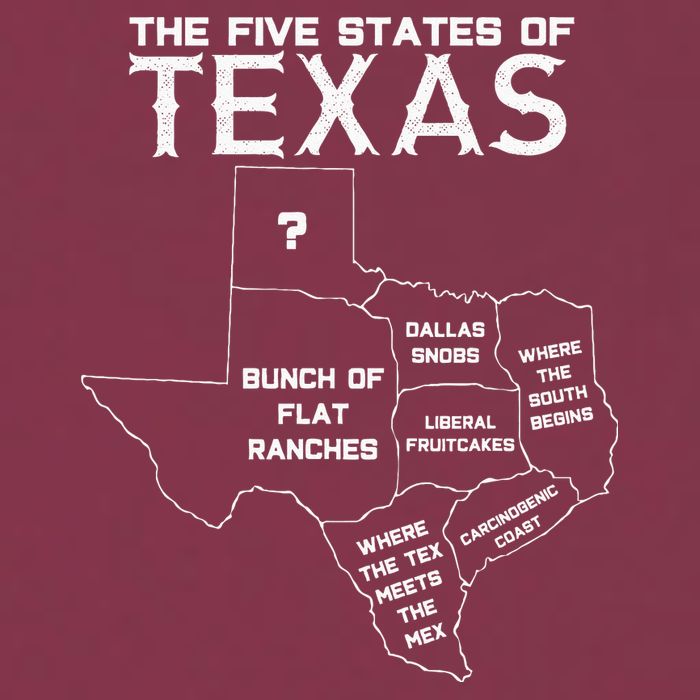 Five States Of Texas Funny Maps Of Dallas Houston Austin 16oz Travel Tumbler