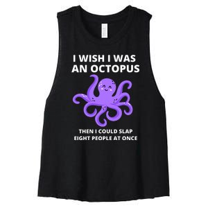 Funny Sarcastic Octopus Gift Women's Racerback Cropped Tank