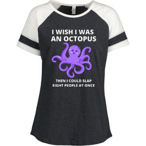 Funny Sarcastic Octopus Gift Enza Ladies Jersey Colorblock Tee