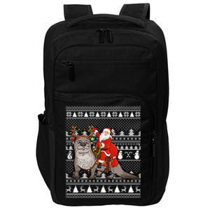 Funny Sea Otter Lover Santa Riding Sea Otter Ugly Christmas Great Gift Impact Tech Backpack