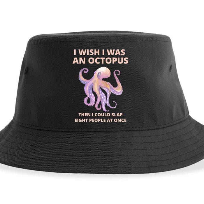 Funny Sarcastic Octopus Gift Sustainable Bucket Hat