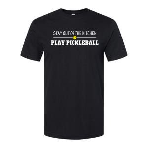 Funny Stay Out Of The Kitchen Play Pickleball Gift Softstyle CVC T-Shirt