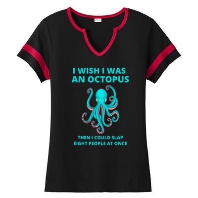 Funny Sarcastic Octopus Gift Ladies Halftime Notch Neck Tee