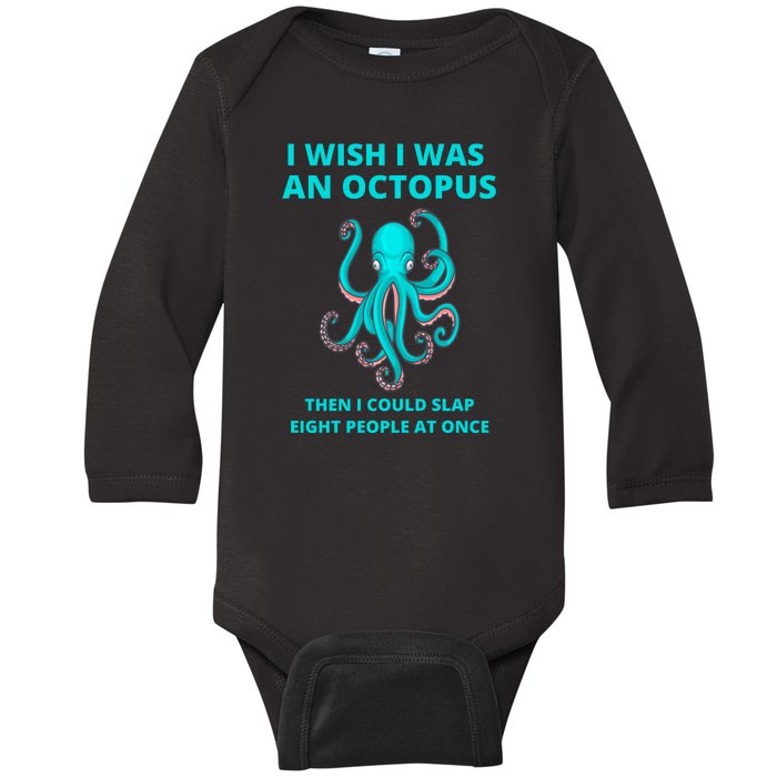 Funny Sarcastic Octopus Gift Baby Long Sleeve Bodysuit