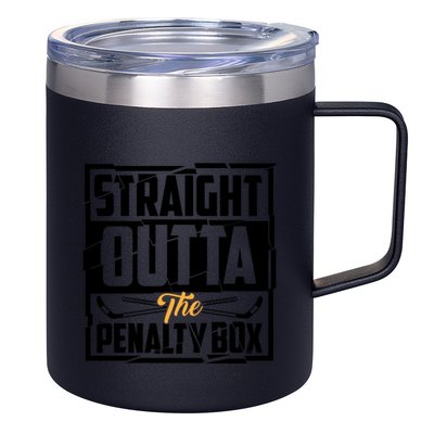 Funny Straight Outta The Penalty Box Cool Hockey Player Gift 12oz Stainless Steel Coffee Mug