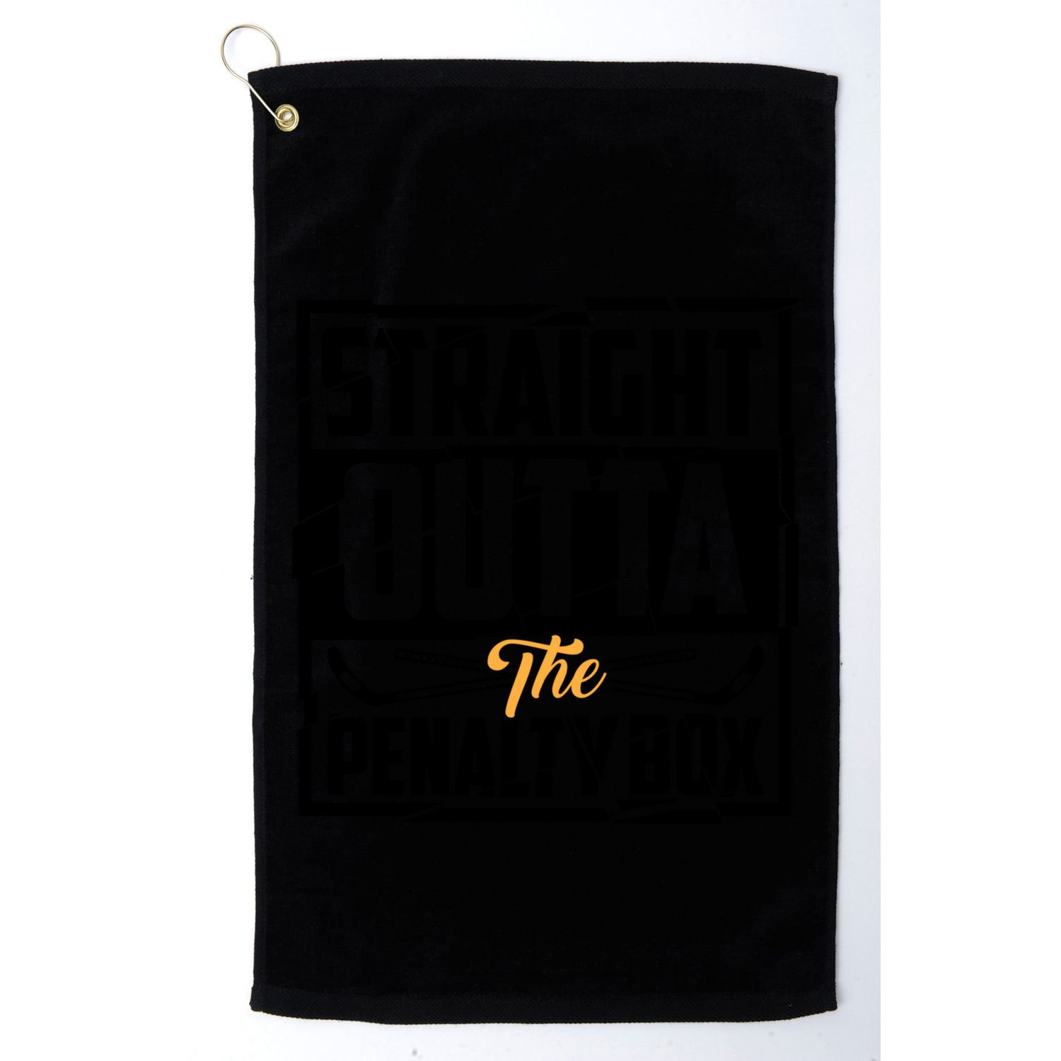 Funny Straight Outta The Penalty Box Cool Hockey Player Gift Golf Towel