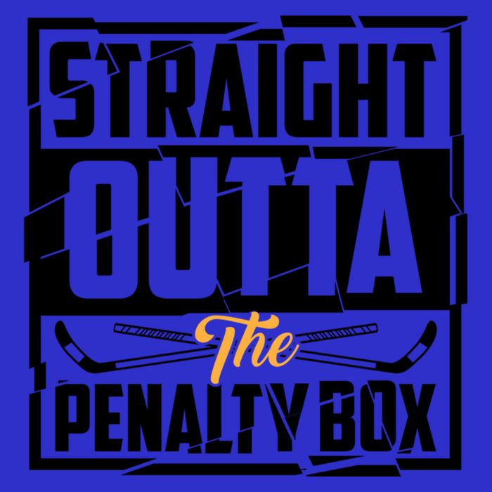 Funny Straight Outta The Penalty Box Cool Hockey Player Gift V-Neck T-Shirt