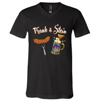 Frank & Stein Oktoberfest Funny Bratwurst Beer German Food V-Neck T-Shirt