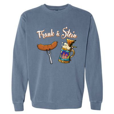 Frank & Stein Oktoberfest Funny Bratwurst Beer German Food Garment-Dyed Sweatshirt