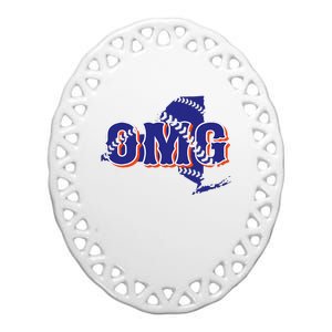 Funny Says Omg Baseball Lovers Omg Baseball Ceramic Oval Ornament