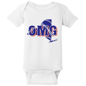 Funny Says Omg Baseball Lovers Omg Baseball Baby Bodysuit