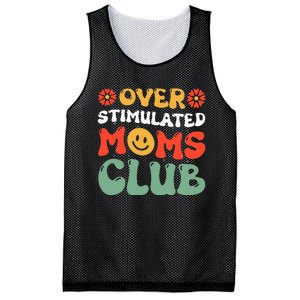 Funny Saying Overstimulated Moms Club Groovy Mesh Reversible Basketball Jersey Tank