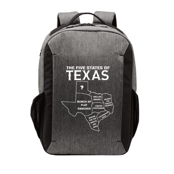 Five States Of Texas Funny Maps Of Dallas Houston Austin Vector Backpack