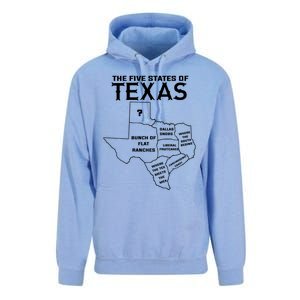 Five States Of Texas Funny Maps Of Dallas Houston Austin Unisex Surf Hoodie